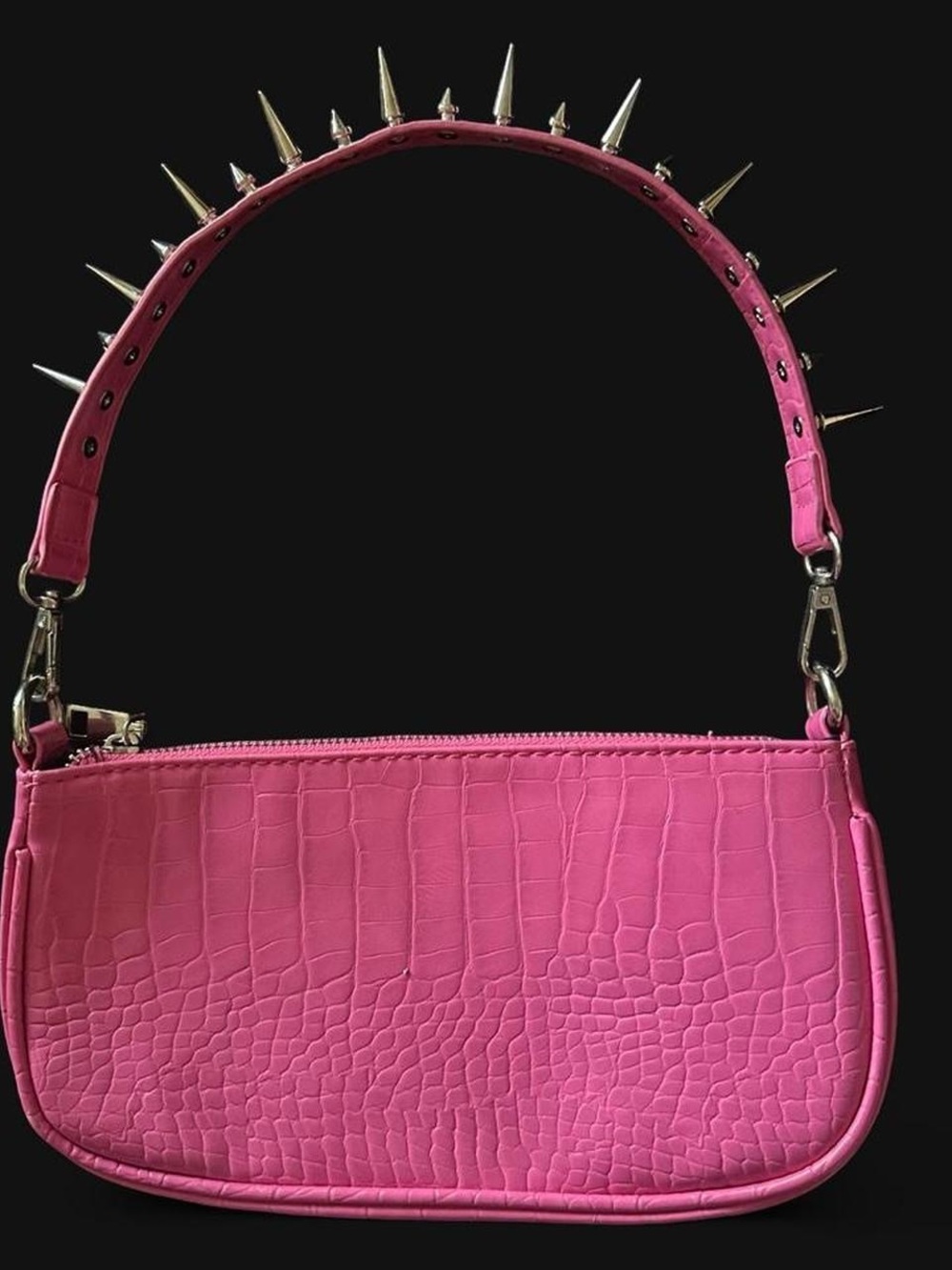 pink spike studded purse